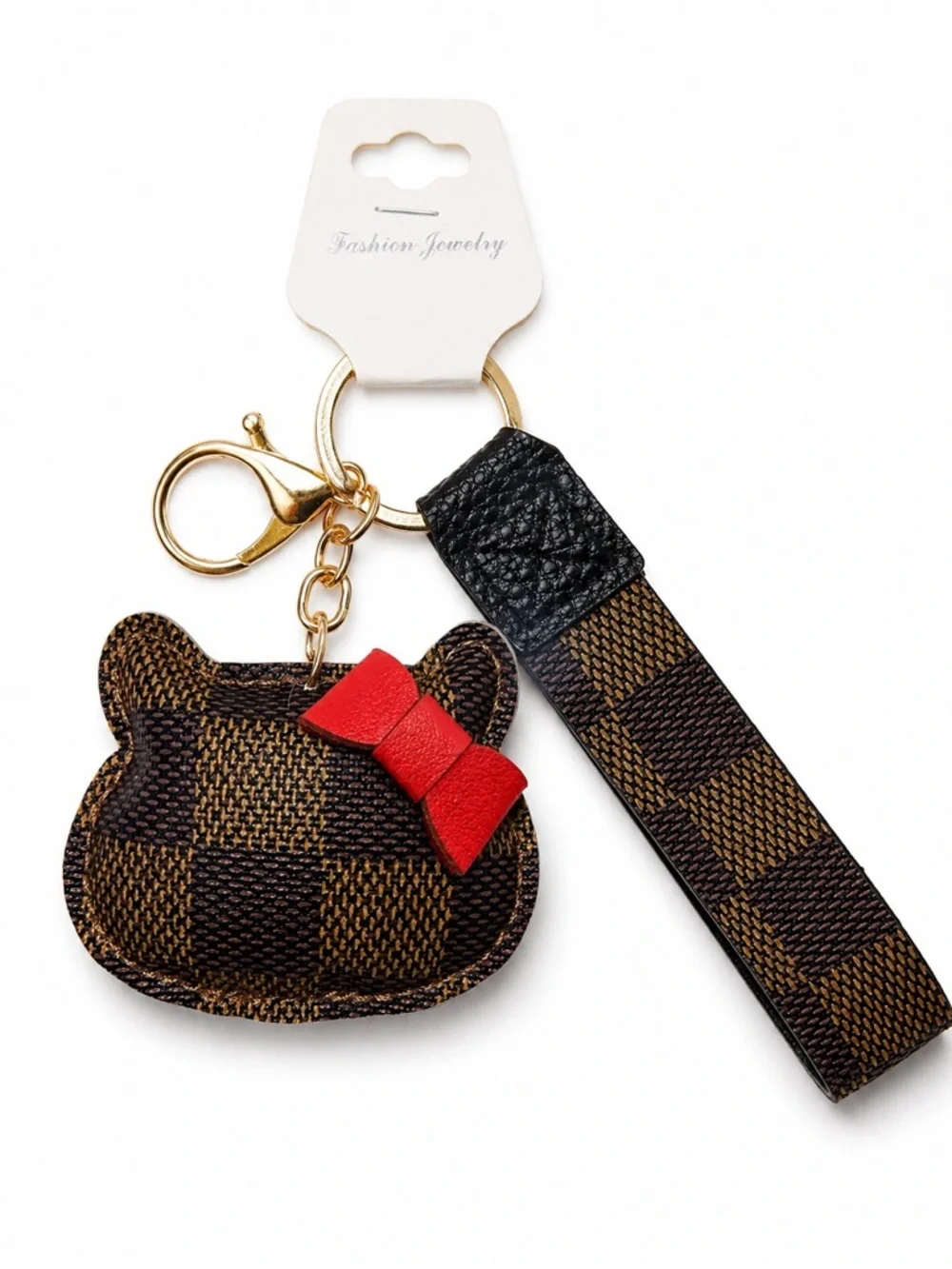 Soft Plush Cat Keychain – White or Brown Cat – Cute Bag Charm – Choose Your Fav!